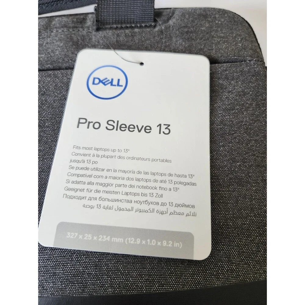 New Dell Pro Sleeve 13 Notebook Laptop Carrier Bag Gray & Black 7MTR0
